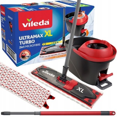 VILEDA Mop płaski UltraMax XL Turbo + WIADRO