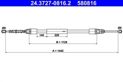 ATE 24.3727-0816.2 ТРОС HAM.CITROEN SAXO 96-