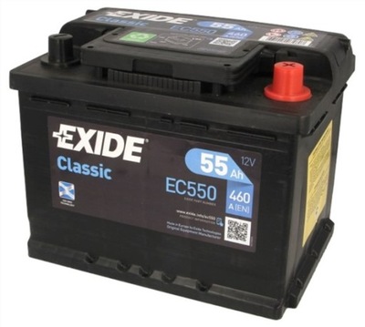 AKUMULIATORIUS EXIDE CLASSIC 55AH 460A 55 AH PRISTATYMAS KEITIMAS LODZĖ 