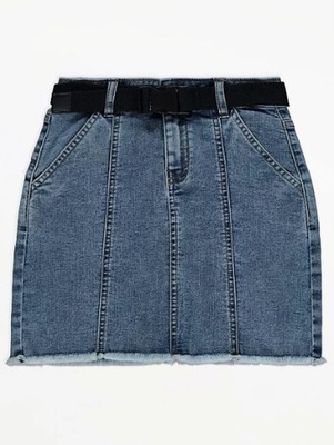 GEORGE śliczna spódnica 122-128 7-8 jeans pasek