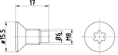 БОЛТ ДИСКА ГАЛЬМІВНОГО M8X1,25 DACIA FIAT FORD KIA LADA MAZDA MERCEDES VW