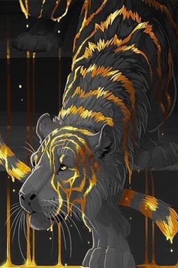 Malowanie po numerach - Złoty tygrys 40 x 50 cm