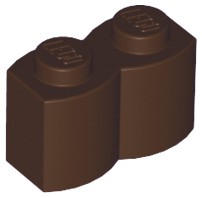 Lego 30136 klocek palisada 1x2 c. brązowy / Dark Brown 1 szt N