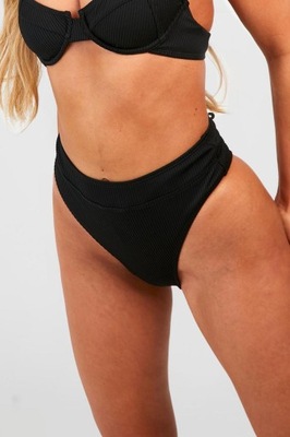 BOOHOO CZARNY DÓŁ OD BIKINI PRĄŻKI L0J NG2__XXL