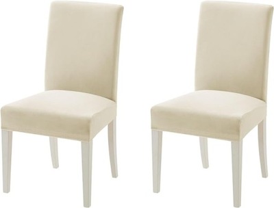 MIULEE aksamitne Pokrowce na krzesła 6 sztuk , Biały, szary 6 szt