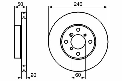 BOSCH DISCOS DE FRENADO 2SZT. PARTE DELANTERA SUZUKI BALENO LIANA 1.3-1.9D  