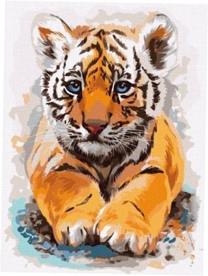 Malowanie po numerach. Mały tygrysek 30 x 40 cm