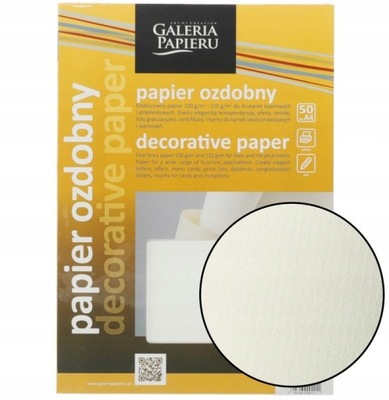 Papier ozdobny A4 Laid kremowy 120 g 50 arkuszy