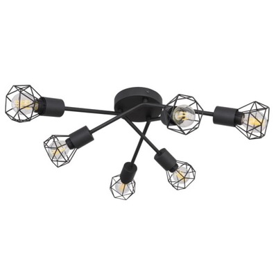 GLOBO XARA 54802S-6 - Lampa sufitowa czarna 6xE14/40W/230V