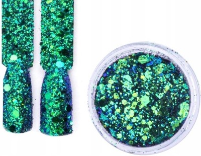 Pyłek Do Paznokci Glitter Bomb Green Effect Nr 05