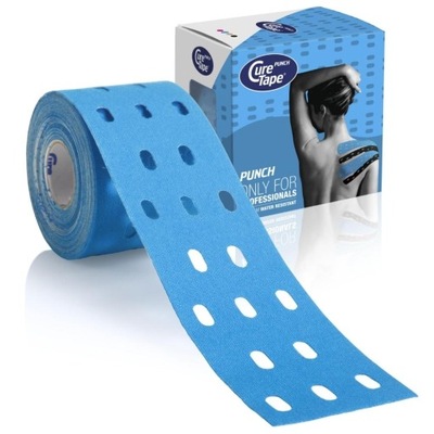 Tasma CureTape PUNCH kinesiology tape tejpy LIMFATYCZNE z otworami BLUE