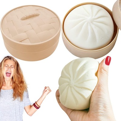 White Dumpling Squishy Bao Bun Toy