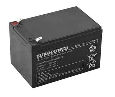 Akumulator żelowy AGM Europower EP 12V 12Ah UPS