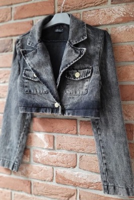 Krótka kurtka katana jeansowa Minouu czarna