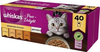 WHISKAS POTRAWKA SMAKI DROBIOWE W GALARETCE 40x85g