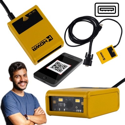 SKANER KODÓW QR AZTEC I KRESKOWYCH PRZEWODOWY USB METALOWA OBUDOWA CMOS
