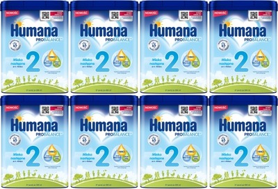 HUMANA 2 HMO MLEKO NASTĘPNE PO 6 MIESIĄCU 750G x8