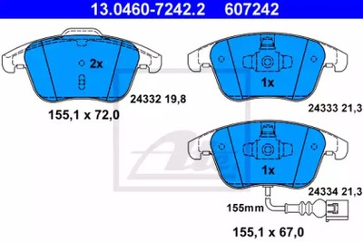 ZAPATAS DE FRENADO VOLKSWAGEN SEAT AUDI ATE  