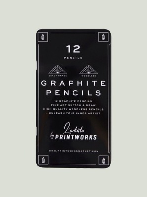Kredki PRINTWORKS Color Pencils Graphite 12 szt