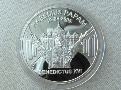 - LIBERIA -- 2005 -- 10 Dollars -- Benedykt XVI -- SREBRO
