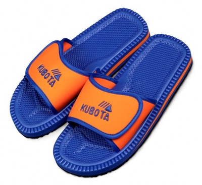 Męskie klapki Kubota na rzep blue-orange r. 39