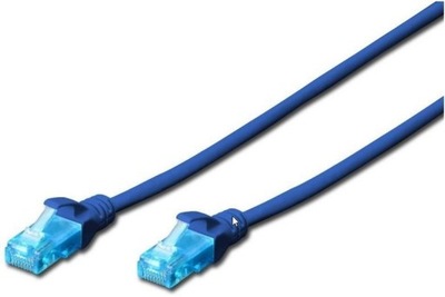 Kabel patchcord U/UTP kat. 5e niebieski 5m