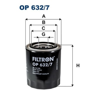 FILTRO ACEITES FILTRON OP 632/7  