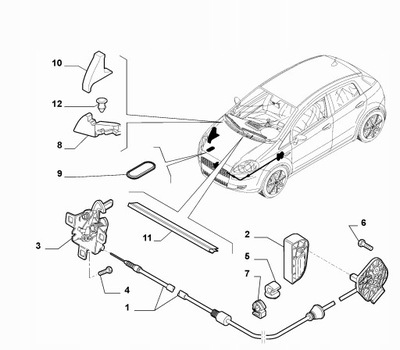 CERRADURA DE TAPA FIAT GRANDE PUNTO 51913761  