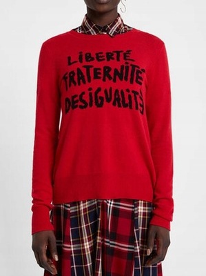 DESIGUAL sweter WORDS liberte desigualite XS/S