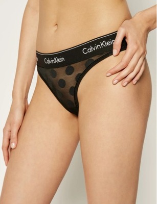 CALVIN KLEIN MAJTKI DAMSKIE STRINGI LOGO CZARNE XL 2A1D1_B*