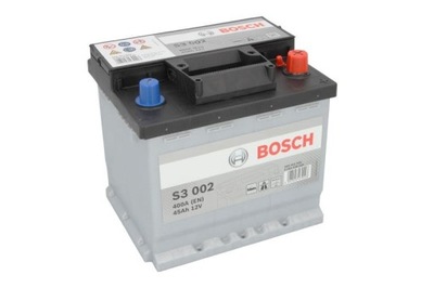 АКУМУЛЯТОР BOSCH S3 002 (45AH/400A, ПРАВА +, B13)