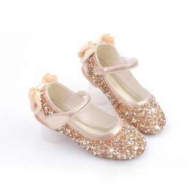 Mäkké tanečné topánky s flitrami--zlaté r.26