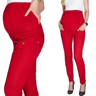 CA Ceglaste Czerwone Spodnie Jeansy Ciążowe XXL 44