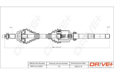 DRIVE+ ПОЛУОСЬ ПРИВОДНАЯ PEUGEOT 2008 1.6D 14- P