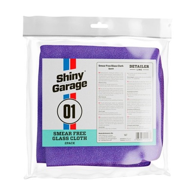 SHINY GARAGE Smear Free Glass Cloth 2szt Do Szyb