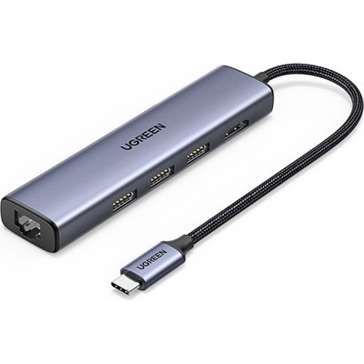 Hub, adapter przejściówka USB-C 5w1 Ugreen CM475, USB-A, HDMI 4K 30Hz RJ45