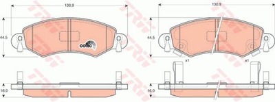 Trw тормозные колодки перед opel agila subaru justy iii ignis фото №1
