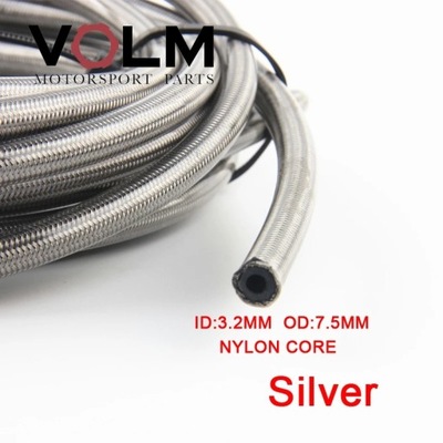 5M/LOT AN3 MOTORCYCLE BRAIDED STAINLESS STEEL NYLON BRAKE LINE HOSE ~32464  