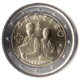 2 euro okolicznościowe Włochy 2021 GRAZIE monetfun