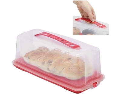 Relaxdays pojemnik na ciasto, 15x37x16 cm