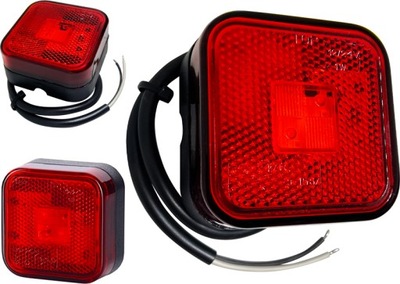 LAMPA OBRYSOWA KWADRATOWA Z ODBLASKIEM CZERWONA