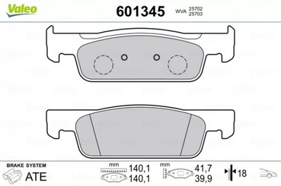 VALEO 601345 КОМПЛЕКТ КОЛОДОК ШАЛЬМІВНИХ, ГАЛЬМА T