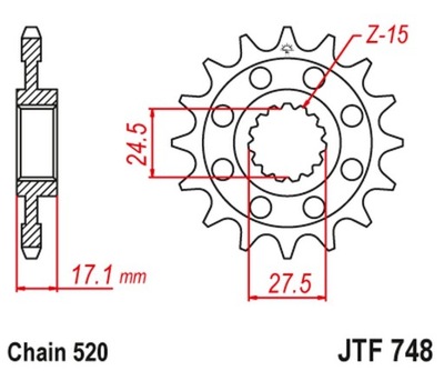 JT ENGRANAJE PARTE DELANTERA 4444 14 DUCATI PANIGALE 899/959 14-18 (444414JT)  