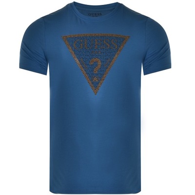 T-Shirt Męski GUESS Logo W1YQ33 K9Z21 Niebieski