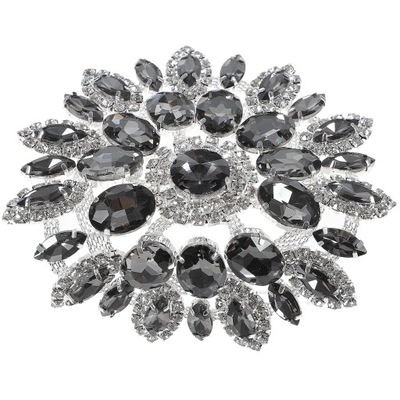 KREATYWNA CIEMNOSZARA ŁATKA Z CYRKONIAMI UBRANIA I DODATKI