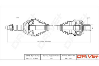 DRIVE+ ПОЛУОСЬ ПРИВОДНАЯ OPEL ASTRA 05-10 P