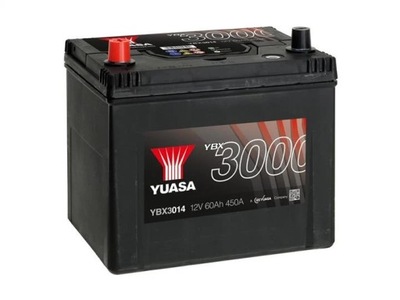 АККУМУЛЯТОР YUASA YBX3000 SMF 12V 60AH 450A(EN) L+