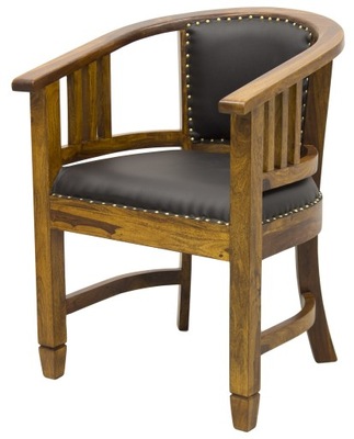 Kolonialny drewniany indyjski fotel krzesło