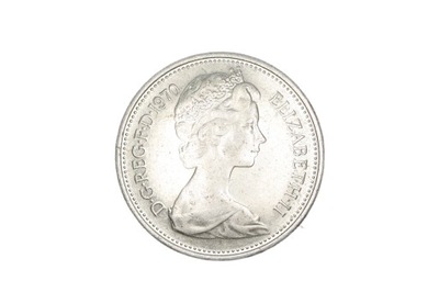 WIELKA BRYTANIA 5 New Pence 1970 r. ELŻBIETA II 5 Pensów MONETA (E0137-7)