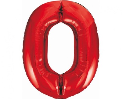 Balon foliowy cyfra 0 czerwony 85cm 1szt